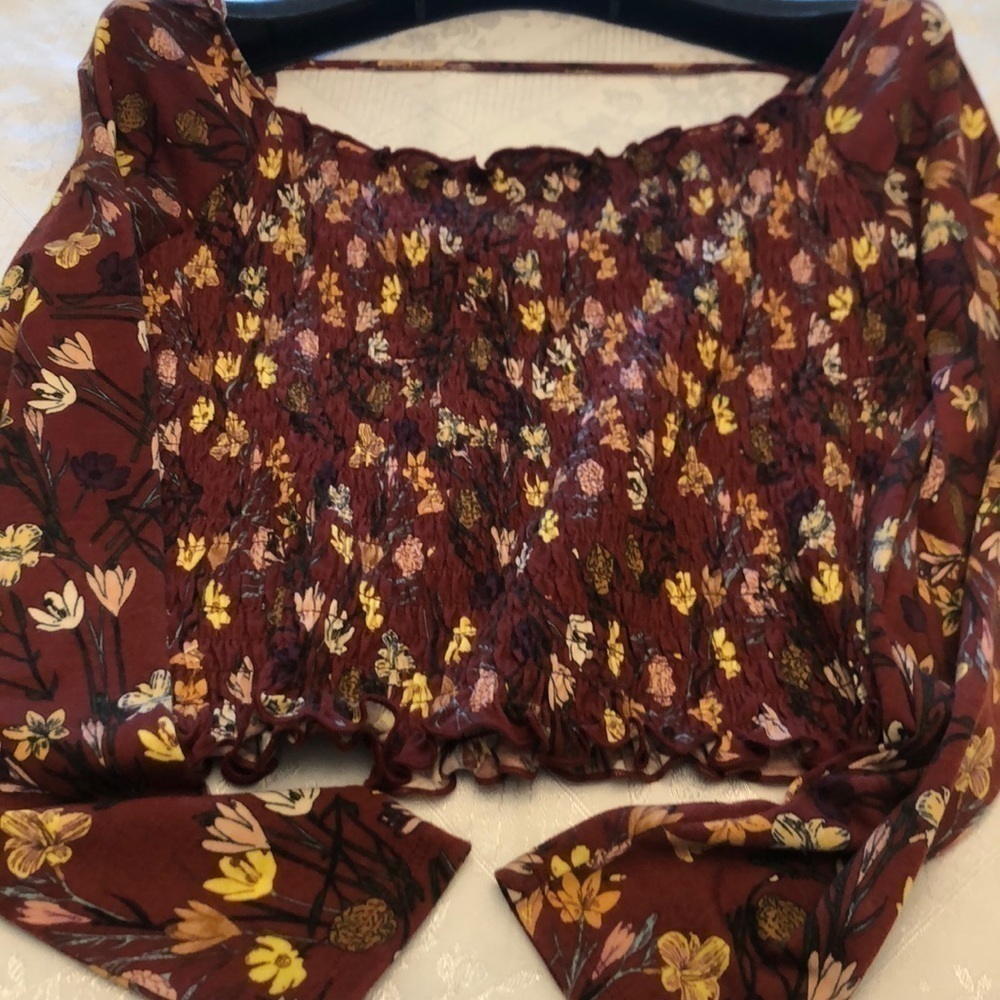 Love, Fire Juniors' Smocked Ruffle-trimmed Top - Picture 7 of 10